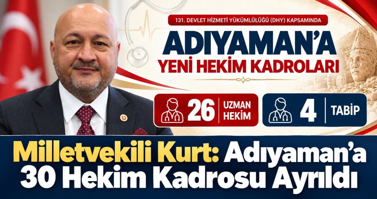 Milletvekili Kurt: Adıyaman’a 30 Hekim Kadrosu Ayrıldı